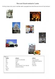 English worksheet: Steves weekend in London