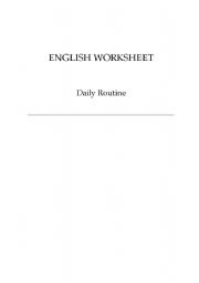 Daily Routine Worksheet