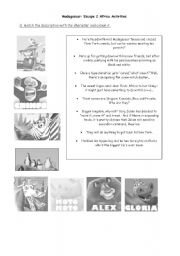 English Worksheet: Madagascar II Worksheet Material for Children