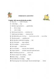 English Worksheet: Possessive adjective