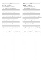 English worksheet: Verb BE