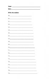 English worksheet: Numbers