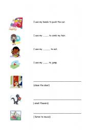 English Worksheet: body parts