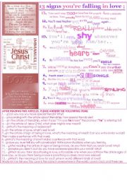 English Worksheet: Love Types