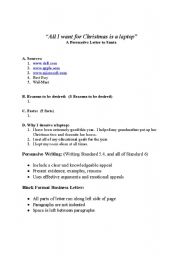 English worksheet: Persuasive Santa Letter