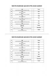 English worksheet: Animals - Male and Female