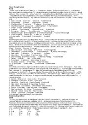 English Worksheet: Tenses, Articles, Prepositions, Word-building