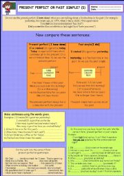 English Worksheet: PRESENT PERFECT OR PAST SIMPLE 2