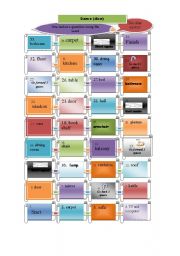 English Worksheet: House items game