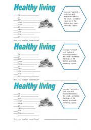 English worksheet: Healthy Living