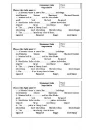 English worksheet: Superlative quize