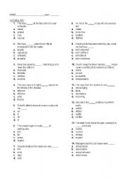 English worksheet: vocabulary practice