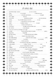 English Worksheet: A rainy day