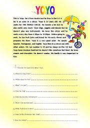 Reading and grammar worksheet 