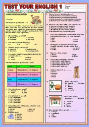 English Worksheet: Test your english