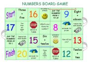 Numbers board game