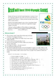 English Worksheet: Olympic Games 2016