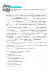 English Worksheet: A story - Past Simple - regular /irregular; positive/negative / questions