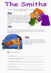 English Worksheet: Reading - The Smiths