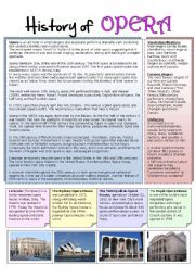 English Worksheet: History of opera