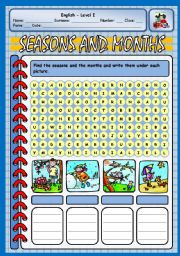 English Worksheet: SEASONS AND MONTHS