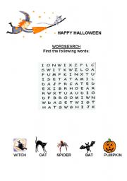 English Worksheet: Halloween wordsearch