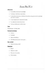 English Worksheet: Lesson Plan N6 - ALL Worksheets included (Parts of the body, I have got, colours, numbers, adjectives) 6/12