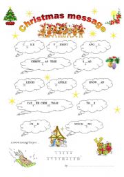 English Worksheet: Christmas message