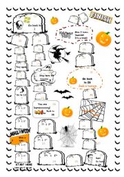 English Worksheet: Halloween Game