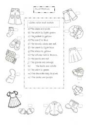 English Worksheet: MY CLOTHING