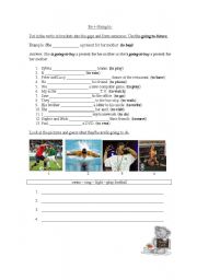 English Worksheet: BE + GOING TO