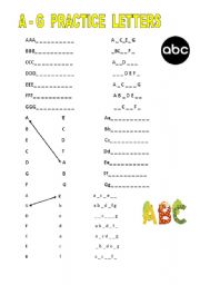 English worksheet: A-G letters
