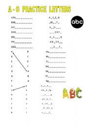 English Worksheet: A-G letters