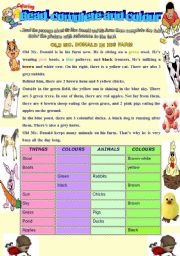 English Worksheet: describing animals  
