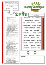 English Worksheet: Fun Sheet Theme: Christmas