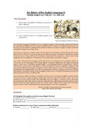 English Worksheet: HISTORY OF THE ENGLISH LANGUAGE II: The Middle English Period