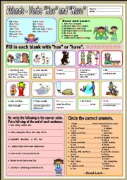 English Worksheet: Friends - verbs (Has and Have)