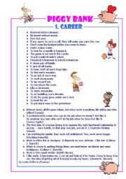 English Worksheet: PIGGY BANK: CAREER (1)