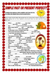English Worksheet: Simple Past or Present Perfect?