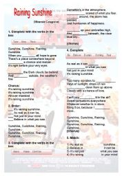 English Worksheet: Raining sunshine