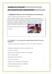 English Worksheet: Are you sure you dont know anything?