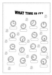 English Worksheet: WHAT TIME IS IT?