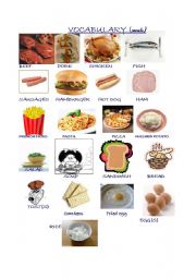 English Worksheet: MEALS