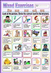 English Worksheet: Mixed exercises