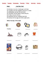 English worksheet: food