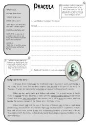 English Worksheet: Dracula - before reading / watching