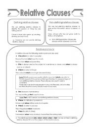 English Worksheet: Relative Clauses