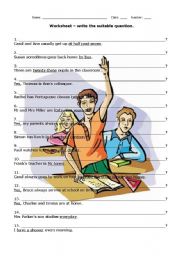 English Worksheet: Daily routine - question / answer exercises