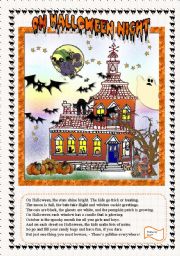 English Worksheet: ON HALLOWEEN NIGHT