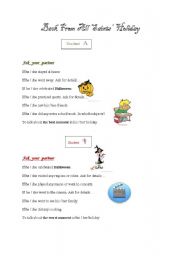 English worksheet: pair-work speaking activity after all saints holiday